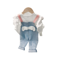 Load image into Gallery viewer, Baby Kid Girls Solid Color Muslin&amp;Ribbed Tops And Jumpsuits Wholesale 22011206

