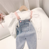 Load image into Gallery viewer, Baby Kid Girls Solid Color Muslin&amp;Ribbed Tops And Jumpsuits Wholesale 22011206
