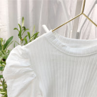 Load image into Gallery viewer, Baby Kid Girls Solid Color Muslin&amp;Ribbed Tops And Jumpsuits Wholesale 22011206
