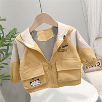 Load image into Gallery viewer, Baby Kid Boys Letters Color-blocking Print Jackets Outwears Wholesale 22011227
