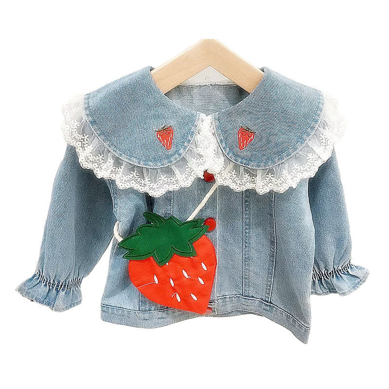 Baby Kid Girls Fruit Lace Embroidered Jackets&Outwears Wholesale 22011235