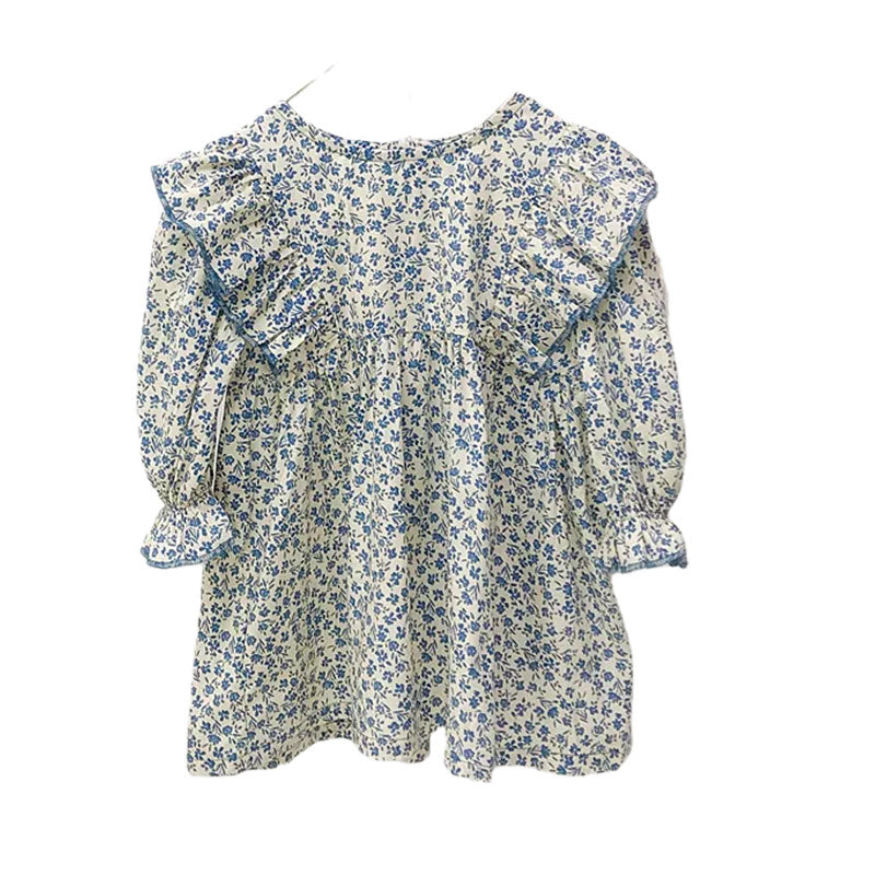 Baby Kid Girls Flower Print Dresses Wholesale 22011239