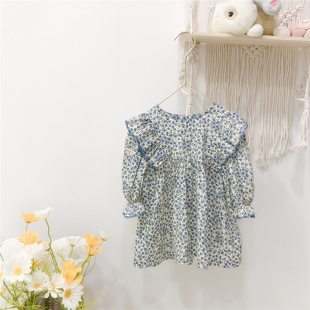 Baby Kid Girls Flower Print Dresses Wholesale 22011239