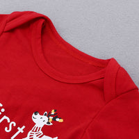 Load image into Gallery viewer, 2 Pieces Set Baby Girls Christmas Letters Cartoon Print Rompers And Striped Pants Wholesale 220114107
