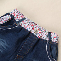 Load image into Gallery viewer, 2 Pieces Set Baby Kid Girls Letters Fruit Cartoon Print Tops And Embroidered Jeans Wholesale 22011411
