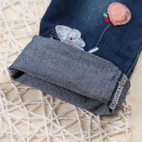 Load image into Gallery viewer, 2 Pieces Set Baby Kid Girls Letters Fruit Cartoon Print Tops And Embroidered Jeans Wholesale 22011411
