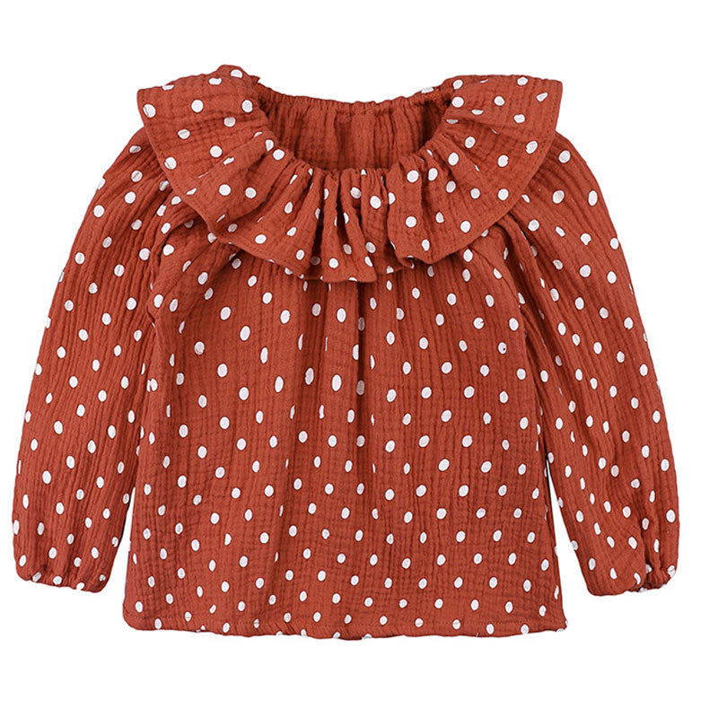 Baby Kid Girls Solid Color Polka dots Tops Wholesale 220114139