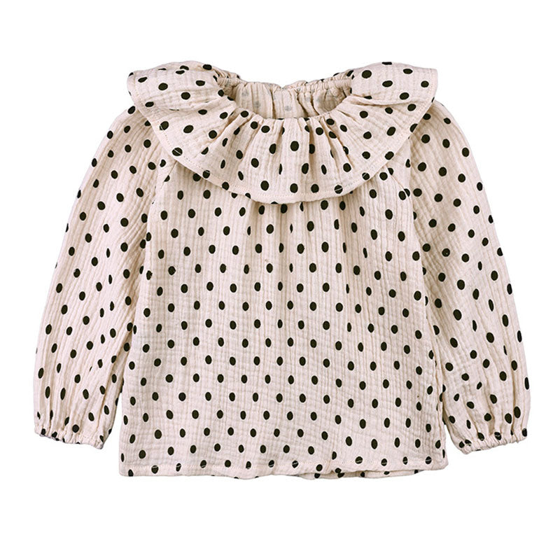 Baby Kid Girls Solid Color Polka dots Tops Wholesale 220114139