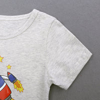 Load image into Gallery viewer, 3 Pieces Set Baby Kid Boys Letters Cartoon Print T-Shirts And Checked Bow Shirts And Ripped Jeans Wholesale 220114142
