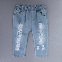 Load image into Gallery viewer, 3 Pieces Set Baby Kid Boys Letters Cartoon Print T-Shirts And Checked Bow Shirts And Ripped Jeans Wholesale 220114142
