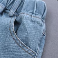 Load image into Gallery viewer, 3 Pieces Set Baby Kid Boys Letters Cartoon Print T-Shirts And Checked Bow Shirts And Ripped Jeans Wholesale 220114142
