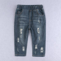 Load image into Gallery viewer, 2 Pieces Set Baby Kid Boys Color-blocking Shirts And Ripped Jeans Wholesale 220114143
