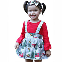 Load image into Gallery viewer, 2 Pieces Set Baby Kid Girls Car Plant Print Skirts And Solid Color Tops Wholesale 220114172
