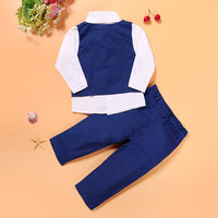 Load image into Gallery viewer, 3 Pieces Set Baby Kid Boys Solid Color Vests&amp;Waistcoats Shirts And Trousers Wholesale 22011419
