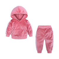 Load image into Gallery viewer, 2 Pieces Set Baby Kid Unisex Color-blocking Hoodies Swearshirts And Ribbon Pants Wholesale 220114201
