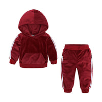Load image into Gallery viewer, 2 Pieces Set Baby Kid Unisex Color-blocking Hoodies Swearshirts And Ribbon Pants Wholesale 220114201

