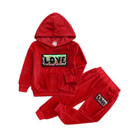 Load image into Gallery viewer, 2 Pieces Set Baby Kid Unisex Letters Wings Print Hoodies Swearshirts And Color-blocking Pants Wholesale 263011881
