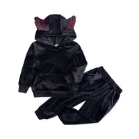 Load image into Gallery viewer, 2 Pieces Set Baby Kid Unisex Letters Wings Print Hoodies Swearshirts And Color-blocking Pants Wholesale 263011881
