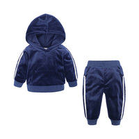 Load image into Gallery viewer, 2 Pieces Set Baby Kid Unisex Color-blocking Hoodies Swearshirts And Ribbon Pants Wholesale 220114201
