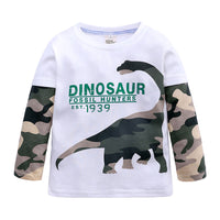 Load image into Gallery viewer, Baby Kid Boys Letters Color-blocking Dinosaur Cartoon Print Tops Wholesale 220114206
