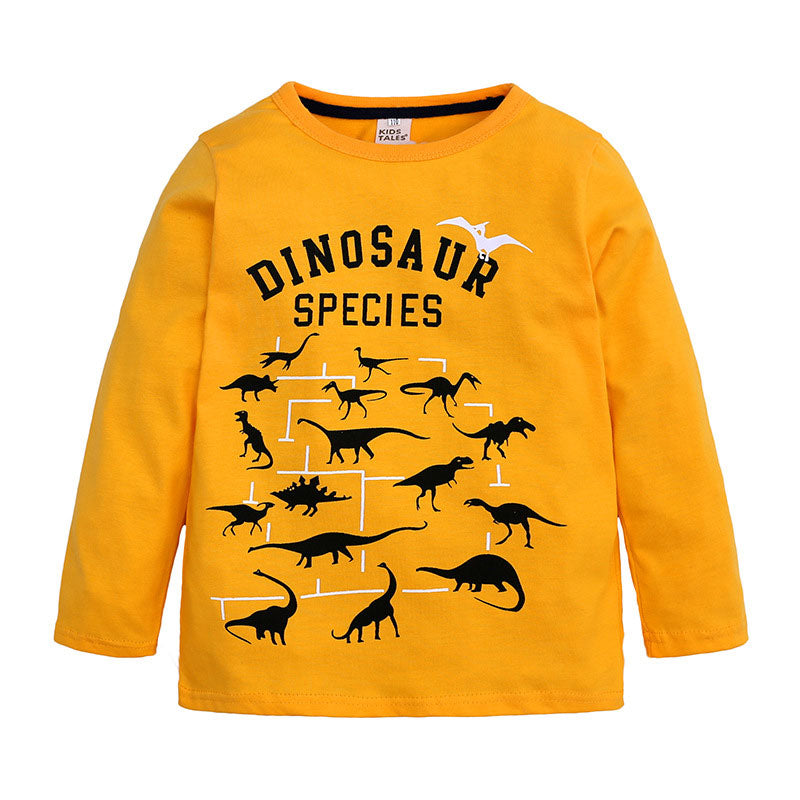 Kid Boys Letters Dinosaur Print Tops Wholesale 220114213