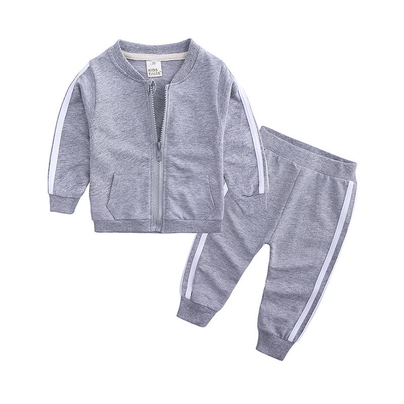 2 Pieces Set Baby Unisex Striped Jackets Outwears And Pants Wholesale 220114219