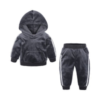 Load image into Gallery viewer, 2 Pieces Set Baby Kid Unisex Solid Color Striped Cartoon Tops And Pants Wholesale 220114222
