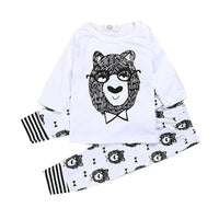 Load image into Gallery viewer, 2 Pieces Set Baby Unisex Letters Print Tops And Cartoon Pants Sleepwears Wholesale 22011423
