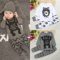 Load image into Gallery viewer, 2 Pieces Set Baby Unisex Letters Print Tops And Cartoon Pants Sleepwears Wholesale 22011423

