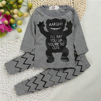 Load image into Gallery viewer, 2 Pieces Set Baby Unisex Letters Print Tops And Cartoon Pants Sleepwears Wholesale 22011423
