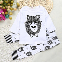 Load image into Gallery viewer, 2 Pieces Set Baby Unisex Letters Print Tops And Cartoon Pants Sleepwears Wholesale 22011423
