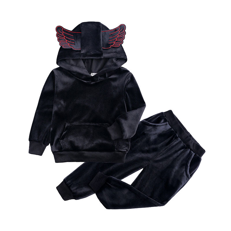 2 Pieces Set Baby Kid Unisex Solid Color Hoodies Swearshirts And Pants Wholesale 220114236