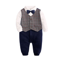 Load image into Gallery viewer, Baby Boys Striped Color-blocking Checked Bow Birthday Party Jumpsuits Wholesale 220114237
