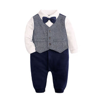 Load image into Gallery viewer, Baby Boys Striped Color-blocking Checked Bow Birthday Party Jumpsuits Wholesale 220114237

