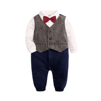 Load image into Gallery viewer, Baby Boys Striped Color-blocking Checked Bow Birthday Party Jumpsuits Wholesale 220114237
