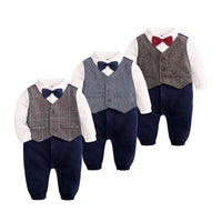 Load image into Gallery viewer, Baby Boys Striped Color-blocking Checked Bow Birthday Party Jumpsuits Wholesale 220114237
