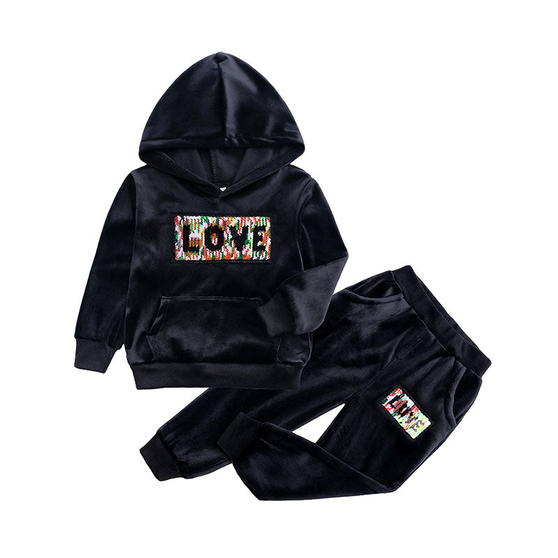 2 Pieces Set Baby Kid Unisex Letters Print Hoodies Swearshirts And Pants Wholesale 220114238