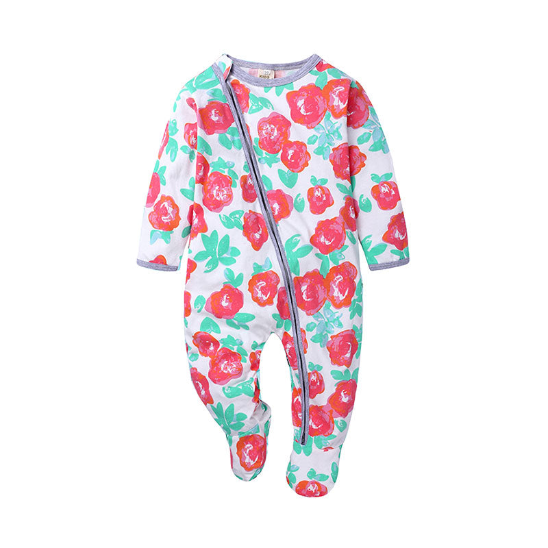 Baby Unisex Flower Polka dots Print Jumpsuits Wholesale 220114243