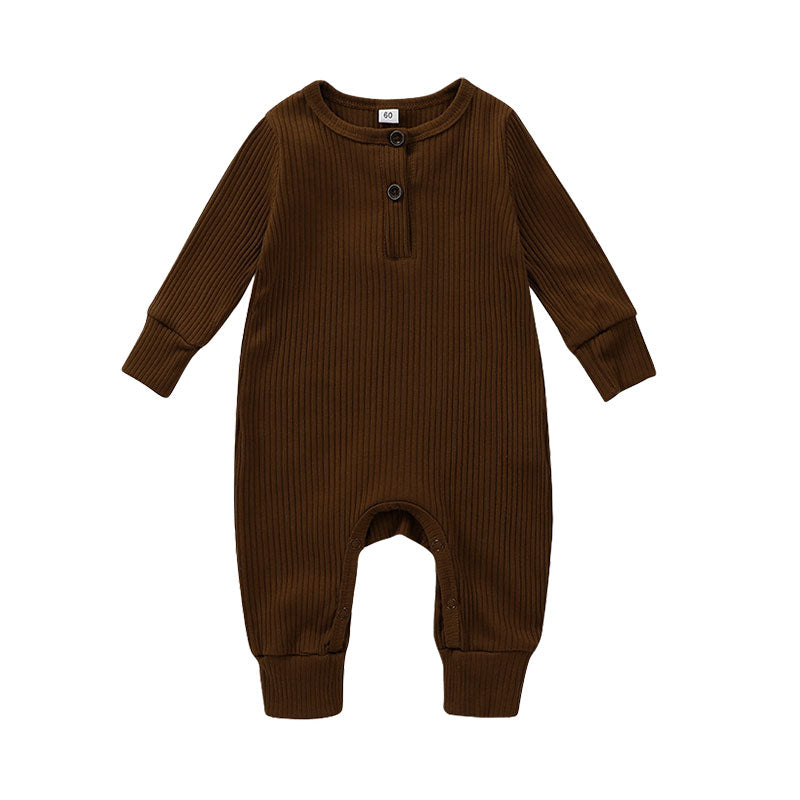 Baby Unisex Solid Color Muslin&Ribbed Jumpsuits Wholesale 220114261
