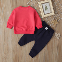 Load image into Gallery viewer, 2 Pieces Set Baby Kid Unisex Cartoon Print Tops And Love heart Pants Wholesale 220114344
