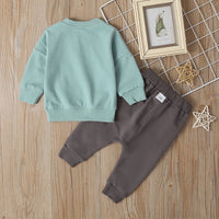 Load image into Gallery viewer, 2 Pieces Set Baby Kid Unisex Cartoon Print Tops And Love heart Pants Wholesale 220114344
