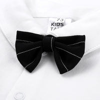 Load image into Gallery viewer, 2 Pieces Set Baby Boys Birthday Party Solid Color Bow Shirts And Striped Jumpsuits Wholesale 2201143642
