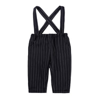 Load image into Gallery viewer, 2 Pieces Set Baby Boys Birthday Party Solid Color Bow Shirts And Striped Jumpsuits Wholesale 2201143642
