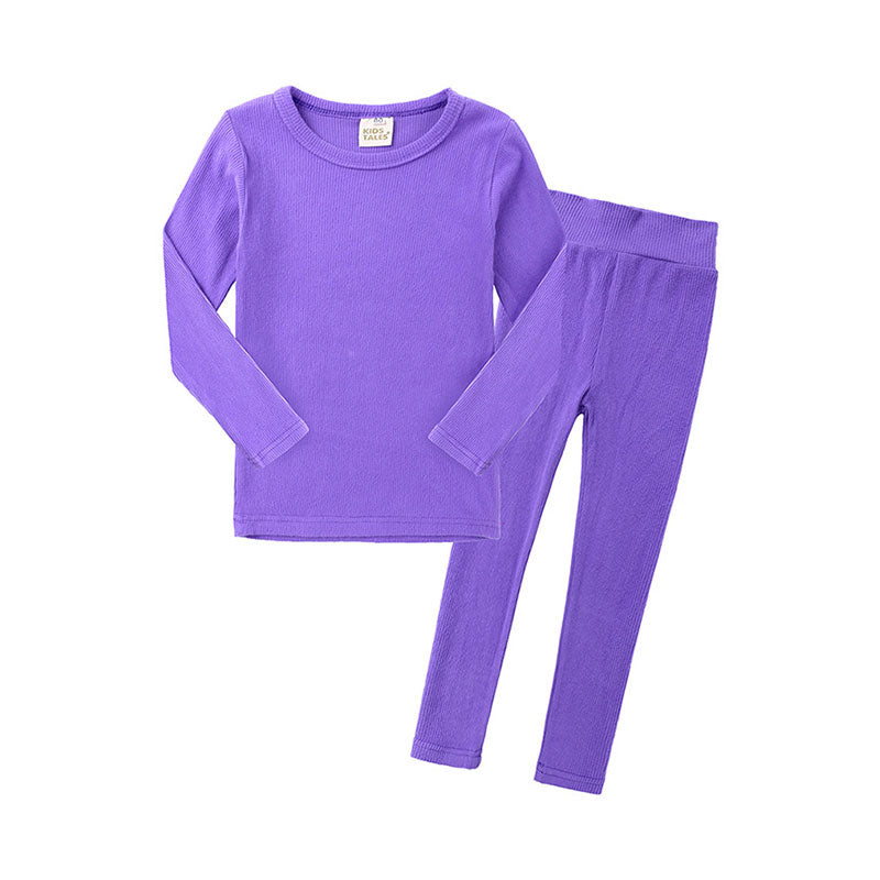 2 Pieces Set Baby Kid Girls Solid Color Tops And Pants Wholesale 220114375