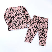 Load image into Gallery viewer, 2 Pieces Set Baby Kid Girls Boys Leopard Tops And Pants Wholesale 220114395
