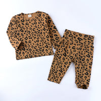 Load image into Gallery viewer, 2 Pieces Set Baby Kid Girls Boys Leopard Tops And Pants Wholesale 220114395
