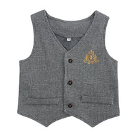 Load image into Gallery viewer, 3 Pieces Set Baby Kid Boys Solid Color Shirts Checked Vests Waistcoats And Pants Wholesale 220114410
