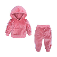 Load image into Gallery viewer, 2 Pieces Set Baby Kid Big Kid Girls Striped Hoodies Swearshirts And Pants Wholesale 220114411
