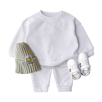 Load image into Gallery viewer, 2 Pieces Set Baby Kid Unisex Solid Color Striped Tops And Pants Wholesale 220114428
