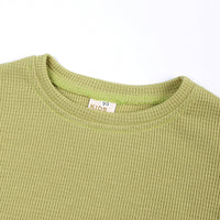 Load image into Gallery viewer, 2 Pieces Set Baby Kid Unisex Solid Color Striped Tops And Pants Wholesale 220114428
